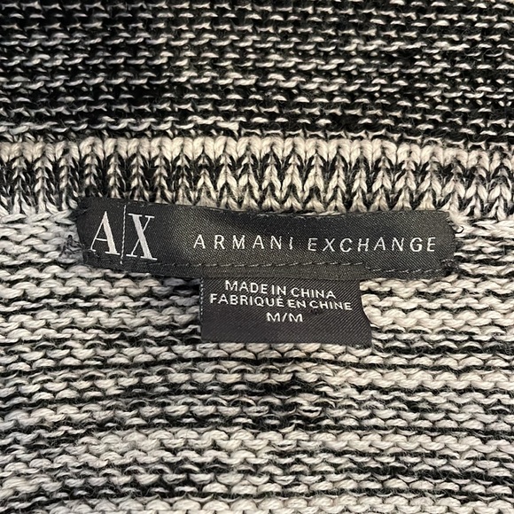 A|X Armani Exchange Black/Grey Button Up Sweater Cardigan Coat Size M - Picture 10 of 12